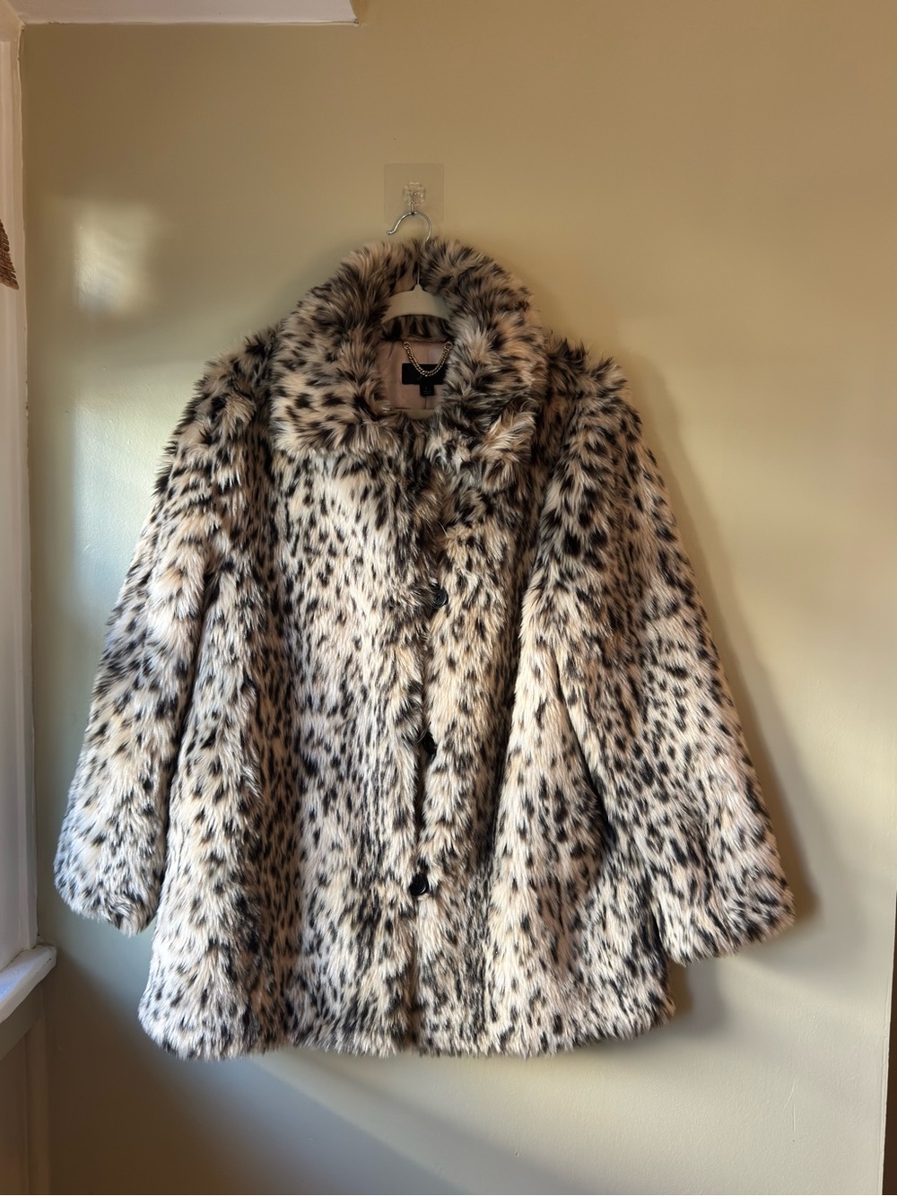 J. Crew Faux Leopard-Print Teddy Coat in Neutral Tones